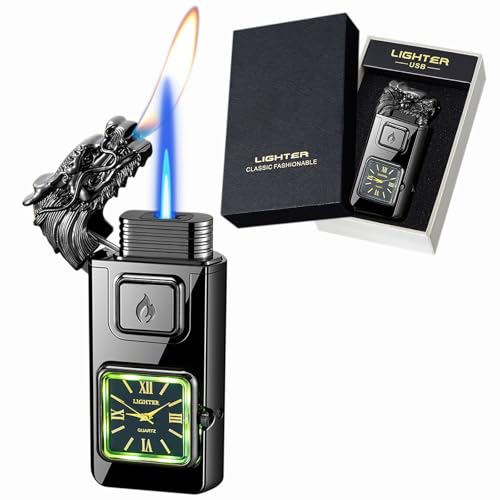 Encendedor antorcha con doble llama y control de voz miniatura 1