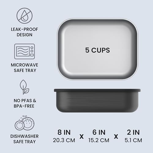 Image of Bentgo MicroSteel Leak-Proof Bento Lunch Box, Microwave & Oven-Safe