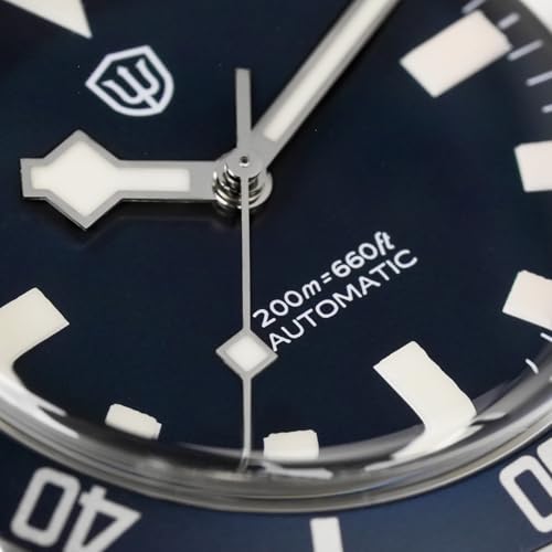 Image of watchdives WD5513 Vintage Sub Dive Watch, PT5000 Automatic Watches 38mm Sapphire Crystal Wristwatch 200m Waterproof Watch