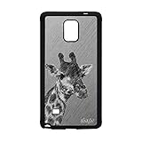 utaupia Coque Antichoc pour Samsung Note 4 Silicone Girafe Etui SM N9100 Pas Cher Effet tacheté TPU Savane Animal Dessin Afrique Gris Galaxy