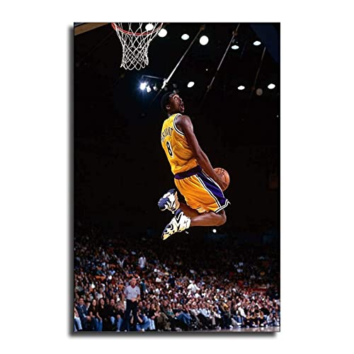 Kobe Poster Bryant Basketball Slam Dunk Sports Basketball Fan Souvenir Gift Poster Decorative Painting Canvas Wall Art Living Room Posters Bedroom Painting 12x18inch(30x45cm)