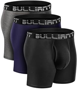 BULLIANT Unterhosen Männer 3er-Pack, Herren Boxershorts Modal-Unterhosen Schneller Abdunstend, Reguläre Beinlänge, rutschfest(3 Farben Gemischt, Large)