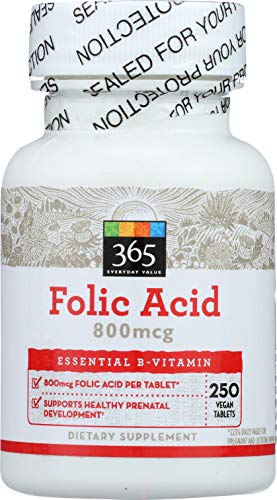 365 by Whole Foods Market, Supplements - Vitamins, Folic Acid - 800mcg (Tablests), 250 Count
