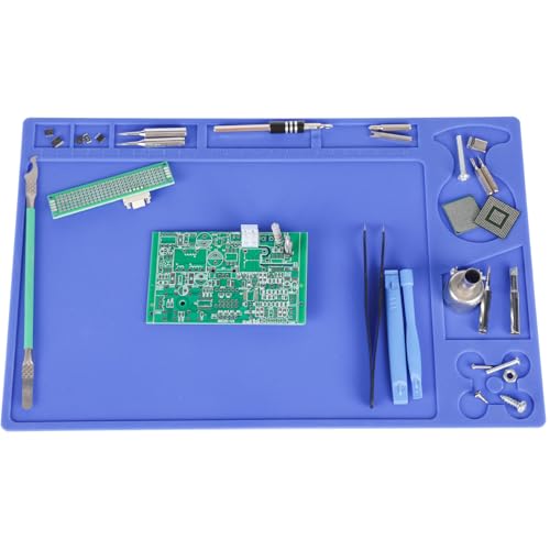 YIHUA M150 Heat-resistant Soldering Mat with Multiple Storage Slots, Built-in Ruler, Bendable Soft...