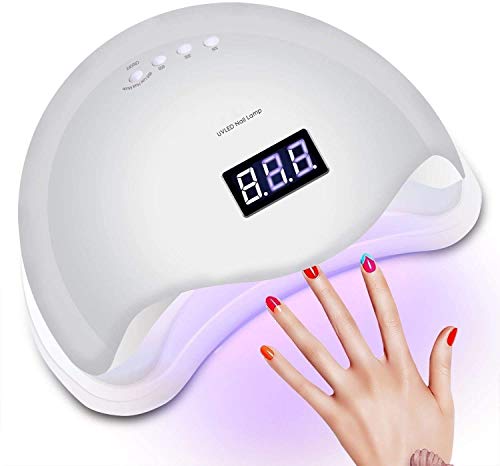 AZOREX Lámpara de Uñas Secador Manicura 48W LED UV Profesional Maquillaje Uñas con Temporizador 10/30 / 60 / 90s para Esmalte de Gel Curado