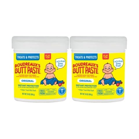 Boudreauxs Butt Paste Diaper Rash Ointment, vmhyTX, Original - Contains 16% Zinc Oxide - Pediatrician Recommended - Paraben and Preservative-Free - 2Pack (16 Ounce) Cover