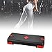SM SunniMix Exercise Step Aerobic Fitness Stepper Adjustable Core Cardio Strength Stability Home Gym Load Bearing Stable, Black