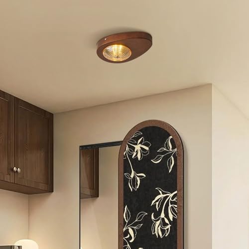 Éclairage de plafication LED verre bois luminaire moderne chambre 4W 3000K - 4