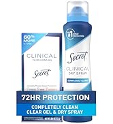 Secret Clinical Strength Antiperspirant Deodorant for Women, Stick + Spray Bundle, 3X Stress/Swea...
