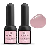 DIDIER LAB - Fiber Base Gel de Uñas Milky Pink - Gel Base Coat para Pintauñas Semipermanentes con Vitaminas y Minerales - Base Coat Semipermanente Fortalecedora para Lámpara LED UV - 2x10 ml