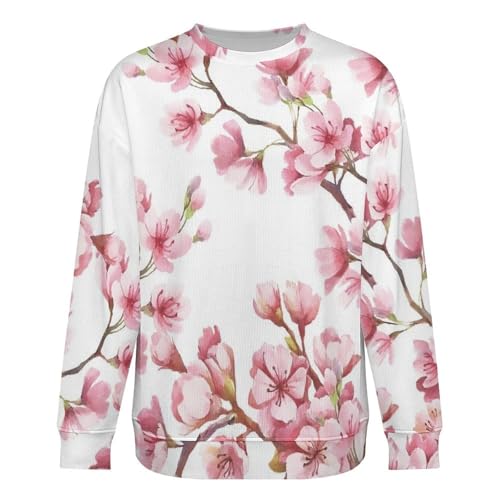 Lavender Floral Plants Crewneck Sweater Men Funny Crew Neck Sweater Long Sleeve Casual Lightweight Pullover3