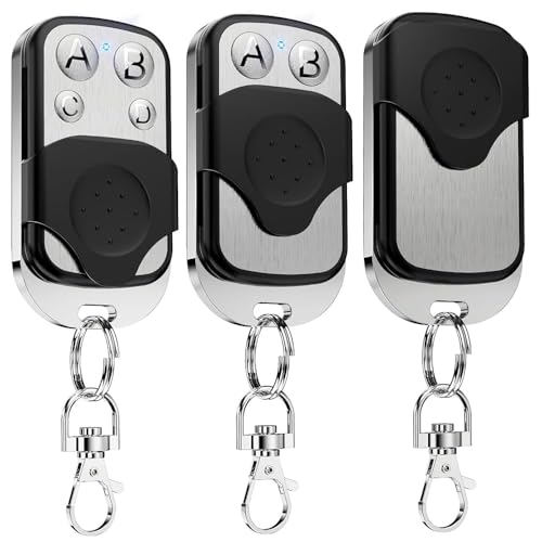 3Pcs Mando Garaje Universal 433Mhz, Mando a Distancia Clonador Puerta Garaje Codigo Fijo, Duplicador de Mandos de Garaje, Control Remoto...