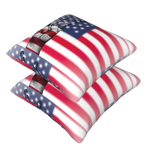 Housse de coussin motif drapeau américain pour décoration extérieure