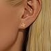 925 Sterling Silver Dainty CZ Leaf Stud Earrings for Women Hypoallergenic Flower Shaped 14K Gold Plated Earring Minimalist Stackable Fashion Earring to Daughter Mother Lovely Wedding Birthday Jewelry(Gold)