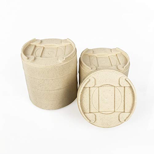 Elevadores de cama de fibra de bambú, 8 unidades, redondos, para añadir 2.5 cm - 5 cm pulgadas, duraderos y apilables y ajustables, elevadores para marco de cama, elevadores de sofá o muebles /800kg