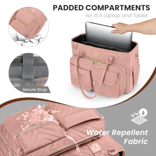 Image of Teacher Tote Bag for Women,Laptop Work Bag for Business Travel,Quilted Nurse Bible Computer Bag Briefcase Gift
