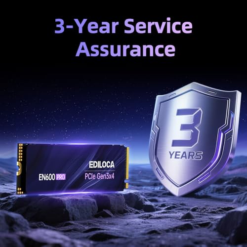 Image of Ediloca EN600 PRO SSD 2TB PCIe 3.0 Gen 3x4, NVMe M.2 2280, Up to 3200MB /s, Internal Solid State Drive, SLC Cache 3D NAND TLC, Graphene Cooling Sticker, Storage for PC, Desktop and Laptops