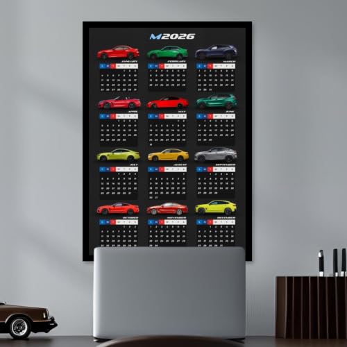 Image of Funk You Store BMV M Calender 2026 Poster | A3 Sized (42 x 29 cm) BMV Calendar 2026 Poster for Wall | M5, M4, M3 and more | Car Posters for Wall | New Year Calender for Car Guy (B 031)