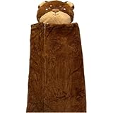 Nalexmi Kids Sleeping Bag, Animal Slumber Bags for Kids, Boys, and Girls. Soft Pillow, Nap Mat, Naptime (Brown Bear)