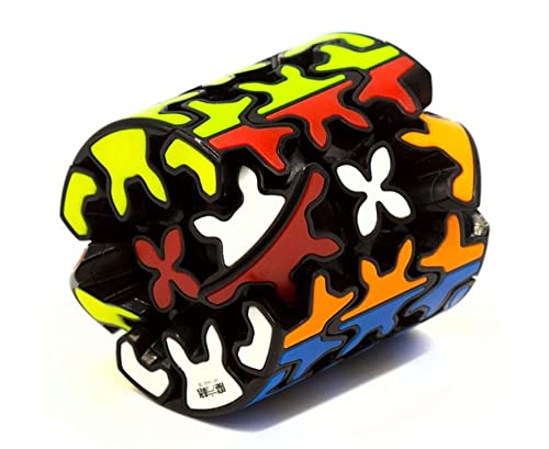 Image of D ETERNAL QiYi Gear Cube Combo Set of Sphere Pyraminx and Cylinder Shaped Speed Magic Cube Puzzle (Tiled)
