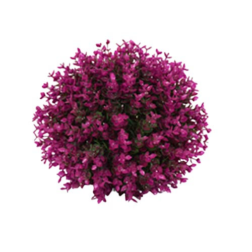 KUYYFDS Artificial Plants, Artificial Plant Topiary Ball Green Hanging Faux Boxwood Ball Decorative Fake Plant for Home Decor 35cm Purple