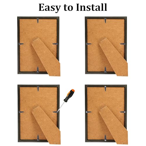 Image of 100Pcs Picture Frame Turn Button Fasteners with Screws, 6x21mm Metal Photo Frame Hardware Backing Clips for Hanging Pictures, Posters, Drawing Crafts - Black