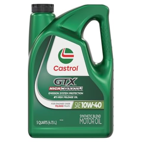 Castrol GTX High Mileage 10W-40 Synthetic Blend Motor Oil, 5 Quarts Cover