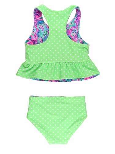 Image of RuffleButts Baby /Toddler Girls UPF50+ Sun Protected Reversible Peplum 2 Piece Sleeveless Tankini