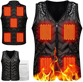 Trongle USB Heated Vest for Men Women, 9 Heating Zones Washable Heating Jacket, 3 Adjustable Temperature Electric USB Heated Gilet with Adjustable Size for Outdoor Camping, Riding, Hiking, Winter Gift