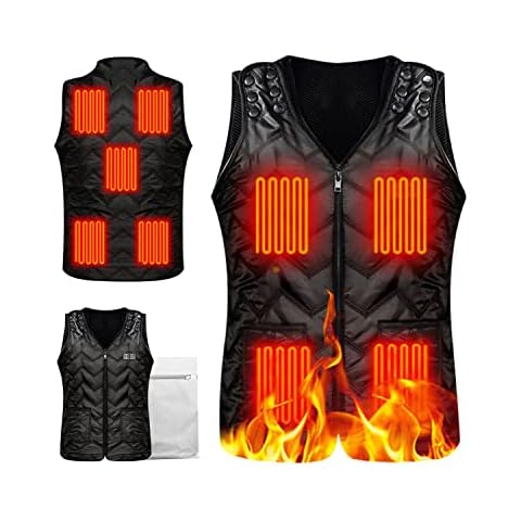 Trongle USB Heated Vest for Men Women, 9 Heating Zones Washable Heating Jacket, 3 Adjustable Temperature Electric USB Heated Gilet with Adjustable Size for Outdoor Camping, Riding, Hiking, Winter Gift Cover