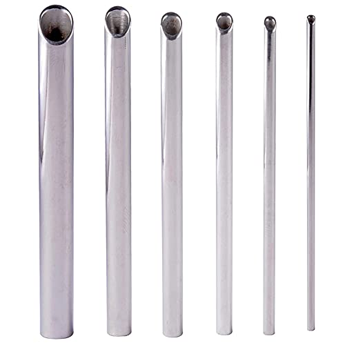 CHUANCI 361L Surgical Steel Piercing Receiver Piercing Needle Receiving Tube Body Jewelry Holding Tattoo Supplies Microblading Tools (6PCS Mix Sizes)