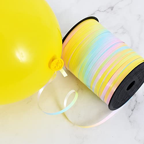 BEISHIDA Rainbow Curling Ribbon - 500 Yards Pastel Balloon String for Crafts Gift Wrapping, Party Art, Florist Flowers Decoration - Image 2