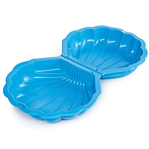 URBN-TOYS Shell Clam Shaped Plastic Sandpit Outdoor Garden Fun Paddling Ball Pool Sand Pit (Blue)