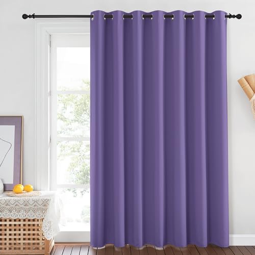 NICETOWN Blackout Lilac Purple Curtain 84 inches Long, Energy Saving Thermal Drape Grommet Sound Reducing Light Blocking Window Treatment for Baby Nursery Bedroom, 1 Panel, W100 x L84