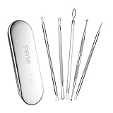 FEITA Blackhead Remover Tools Kit Best Acne Pimple Comedone Extractor with Metal Case - Treatment...