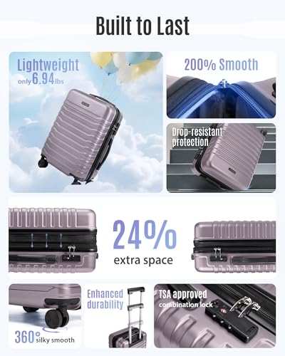 LIGHT FLIGHT Rose Purple Carry-On