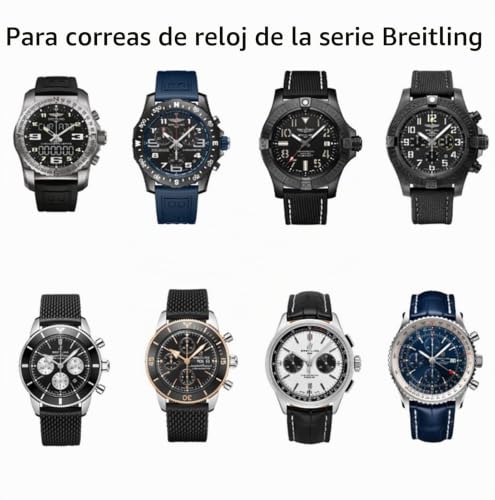 Correa de silicona 24mm compatible con reloj Breitling Navitimer Avenger gris ágata con hebilla 7