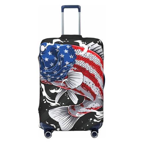 Largemouth Bass Fish In Usa Luggage Cover Protector Anti-Scratch Washable Fits 18-32 Inch Luggage-Medium