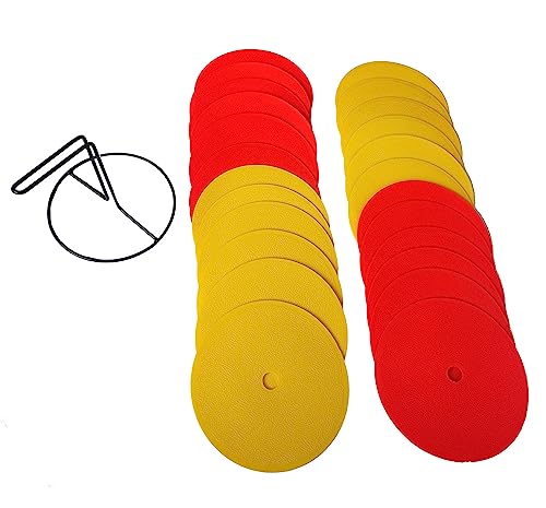 22YardsPro Round Rubber Flat Spot Markers - Set of 24 Pcs with Metal Stand, Agility Flat Feild Cones - Image 7