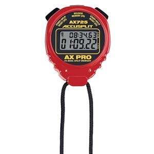 ACCUSPLIT AX725 PRO MEMORY (16) Dual Line Stopwatch (Red)