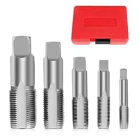 5 Stück BSP Rohrgewindebohrer Set, 1/8 Zoll, 1/4 Zoll, 3/8 Zoll, 1/2 Zoll, 3/4 Zoll BSP Gewindebohrer Set mit Aufbewahrungsbox Kohlenstoffstahl Handgewindebohrer Set für genaue Gewinde