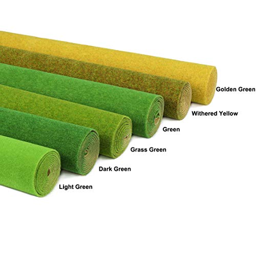 Evemodel 100 * 41 cm Grasmatte- Landschaftsbau Farblich Sortiert Wiesen Matte, Modelleisenbahnrasen Rasenmatte Grasmatte Gras Minigarten Bonsai Dekor (Gras Grün)