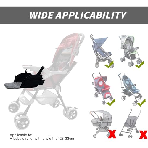 Kinderwagen Fußstütze Verlängerungsfuß Extended Sitzpedal - Seat Board Foot Support Universal Zubehör für Kinderwagenverlängerung,Geeignet für 28-33CM Kinderwagen, Schwarz