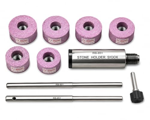 Valve Seat Grinder Stone Holder Kit with 2 Pilots & 6 Grinding Stones, Compatible with Sioux & Star Drive Machines image 4