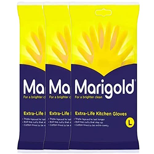 MARIGOLD KITCHEN GLOVES ORIGINAL EXTRA LIFE CLEANING LARGE SIZE WHOLESALE BULK PRICE OPTIONS (3)