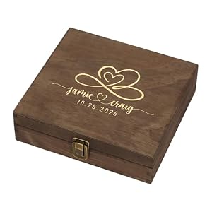 Personalized Anniversary Box, Engraved Wooden Keepsake Box for Couples