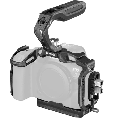 Image of SMALLRIG R6 Mark II Camera Cage for Canon, Handheld Cage Kit for Canon R6 Mark II with Top Handle, Cable Clamp for HDMI & USB-C - 6652