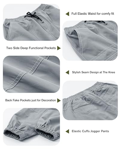 Image of Rolanko Girls Cargo Pants for Kids Loose Streetwear Hip Hop Dance Cotton Cargo Jogger Pants for Kids 4-15 Years