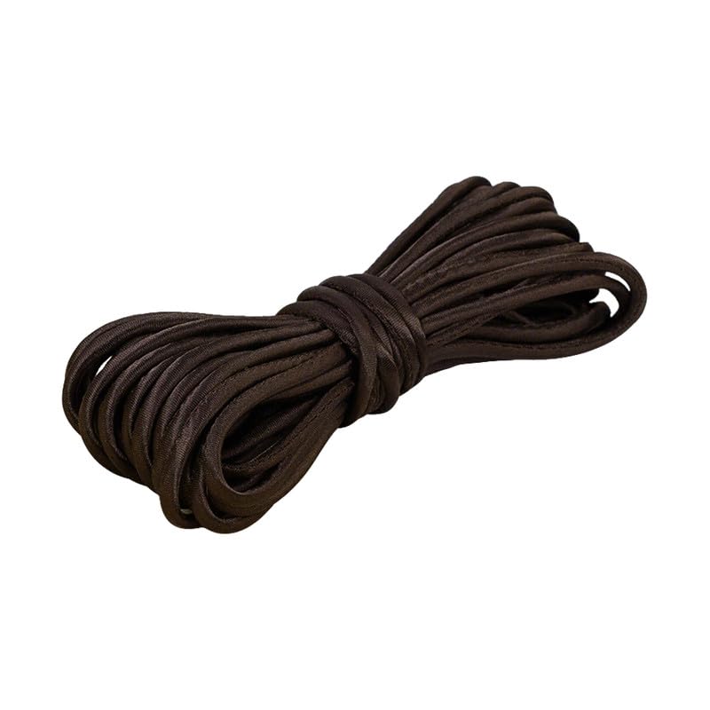5 Meters Satin Cord Dark Brown 5MM Wide Satin Cord for Sewing weaving Top Dressmaking
