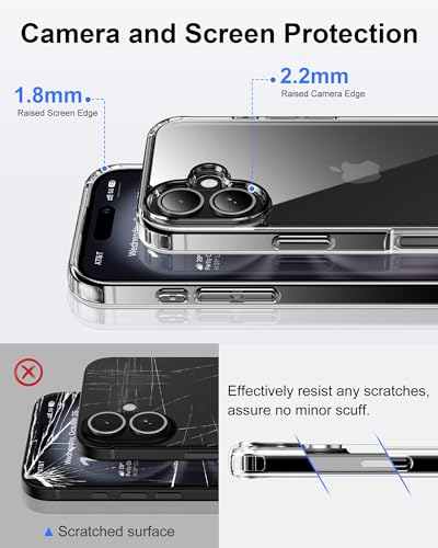 Image of HOOMIL Case for iPhone 16 6.1-Inch, Non-Yellowing, Drop Protection, Anti-Scratch Transparent Hard Back Phone Cover - Blue